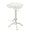 Homezia 23" White Iron Backless Adjustable Height Bar Chair