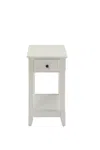 Homezia 23" White Solid And Manufactured Wood End Table With Drawer And Shelf