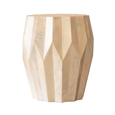 Homezia 23" White Solid Wood Round End Table