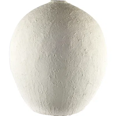 Homezia 23" Wide White Textured Ceramic Vase