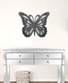 Homezia 23" X 19" Black Rustic Butterfly Wooden Wall Decor