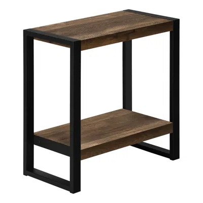 Homezia 24" Black And Brown End Table With Shelf