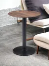 Homezia 24" Black And Brown Round End Table
