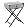 Homezia 24" Black And Gray Wood And Metal End Table With Drawer