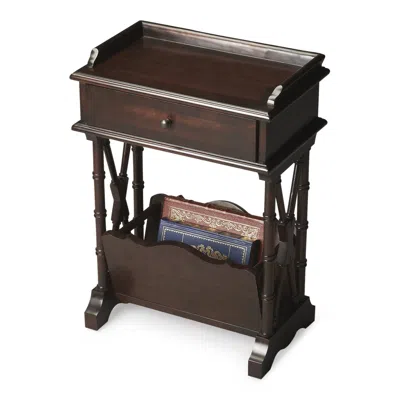 Homezia 24" Black And Rubbed Black Solid And Manufactured Wood Rectangular End Table With Drawer And Shelf