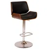 Homezia 24" Black And Silver Iron Swivel Low Back Adjustable Height Bar Chair