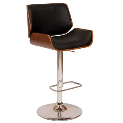Homezia 24" Black And Silver Iron Swivel Low Back Adjustable Height Bar Chair