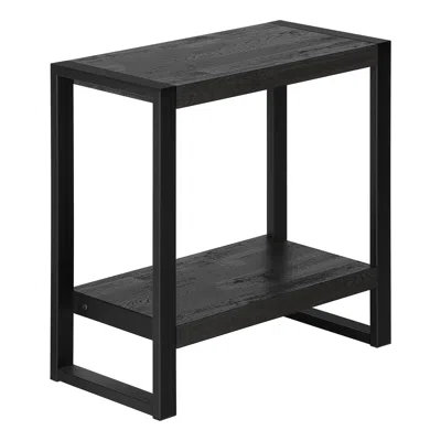 Homezia 24" Black End Table With Shelf