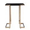 Homezia 24" Black Geometric Metal Square End Table
