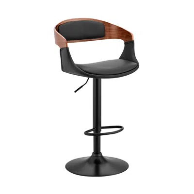 Homezia 24" Black Iron Swivel Low Back Adjustable Height Bar Chair