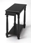 Homezia 24" Black Manufactured Wood Rectangular End Table With Shelf
