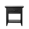 Homezia 24" Black One Drawer Nightstand