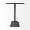 Homezia 24" Black Solid And Manufactured Wood Round End Table