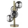 Homezia 24" Brass Metal Four Light Globe Table Lamp With Black Globe Shade