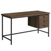 Homezia 24" Brown And Black Computer Desk With Three Drawers