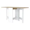 Homezia 24" Brown And White Folding Sled Base Dining Table