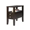 Homezia 24" Brown End Table With Two Drawers