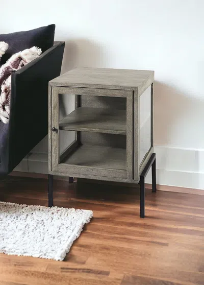 Homezia 24" Brown Solid Wood Square End Table