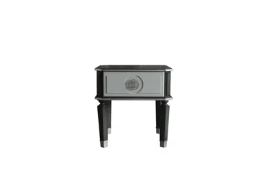 Homezia 24" Charcoal And Light Gray Manufactured Wood Square End Table