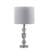 Homezia 24" Clear Cut Faux Crystal Glam Table Lamp With White Classic Drum Shade