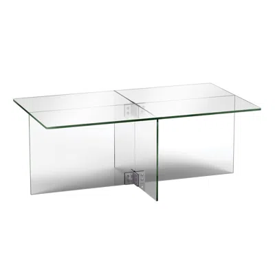 Homezia 24" Clear Glass And Steel Coffee Table