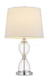 Homezia 24" Clear Metal Table Lamp With White Empire Shade