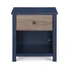 Homezia 24" Dark Blue One Drawer Nightstand