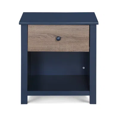 Homezia 24" Dark Blue One Drawer Nightstand
