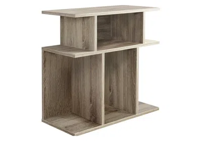 Homezia 24" Deep Taupe End Table With 6 In Brown