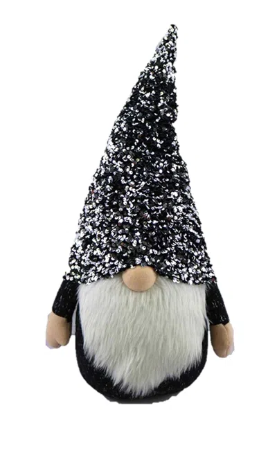 Homezia 24" Glittery Black And White Sparkle Gnome
