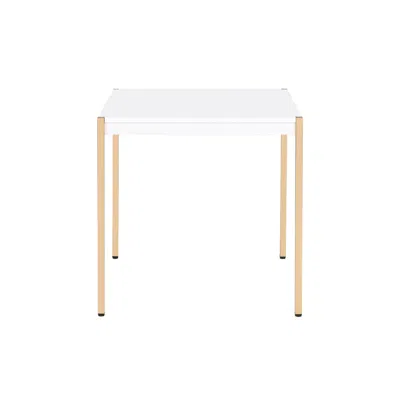Homezia 24" Gold And White Manufactured Wood Square End Table