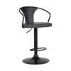 Homezia 24" Gray And Black Iron Swivel Low Back Adjustable Height Bar Chair