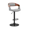 Homezia 24" Gray And Black Iron Swivel Low Back Adjustable Height Bar Chair