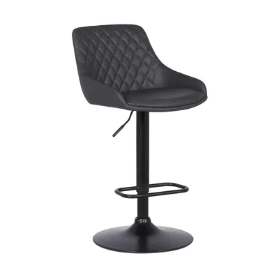Homezia 24" Gray And Black Iron Swivel Low Back Adjustable Height Bar Chair