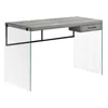 Homezia 24" Gray And Clear Computer Desk