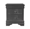 Homezia 24" Gray Shagreen Two Drawer Solid Wood Nightstand