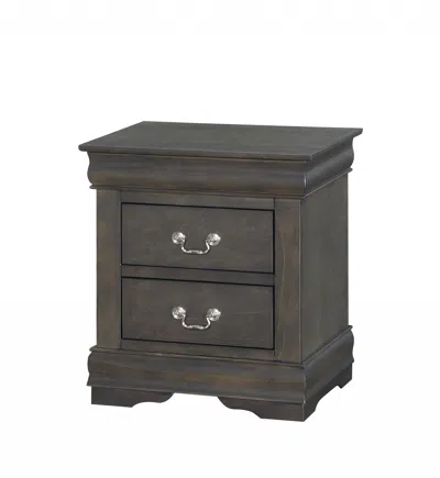 Homezia 24" Gray Two Drawers Nightstand