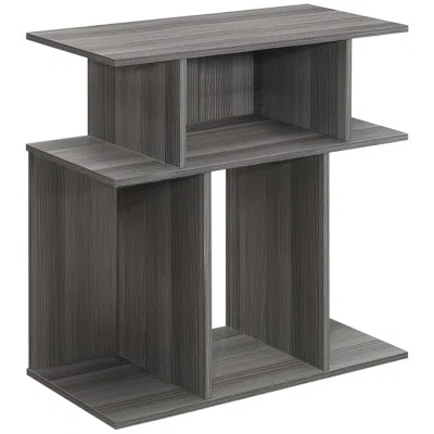 Homezia 24" Gray Wood End Table With 6
