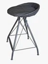 Homezia 24" Leather And Iron Swivel Low Back Counter Height Bar Chair