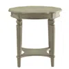 Homezia 24" Light Slate Gray Solid Wood Round End Table With Shelf
