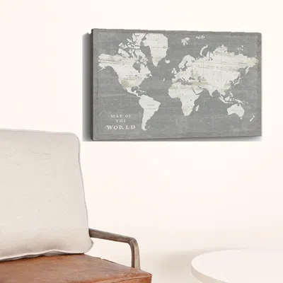 Homezia 24" Minimalist World Map Canvas Wall Art