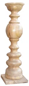Homezia 24" Natural Solid Wood Floor Pillar Candle Holder
