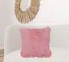 Homezia 24" Pink Genuine Tibetan Lamb Fur Pillow With Microsuede Backing