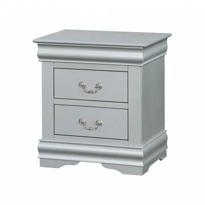 Homezia 24" Platinum Two Drawers Nightstand