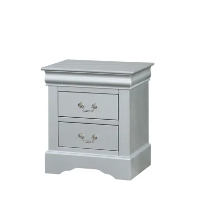 Homezia 24" Platinum Two Drawers Nightstand