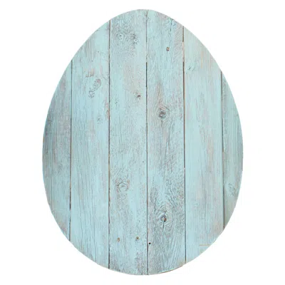 Homezia 24" Rustic Farmhouse Turquoise Wood Large Egg