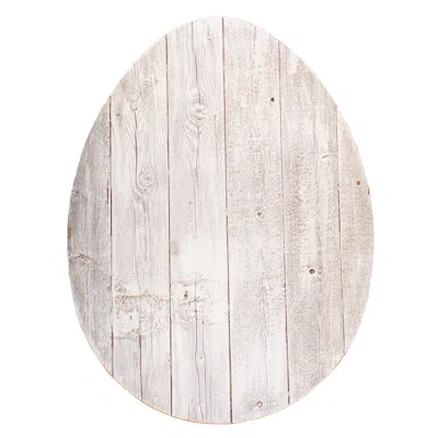 Homezia 24" Rustic White Wash Wood Large Egg