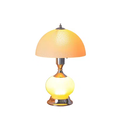 Homezia 24" Silver Bedside Led Table Lamp With Pink Bowl Shade In Orange
