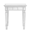 Homezia 24" Silver Glass Square End Table