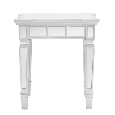Homezia 24" Silver Glass Square End Table